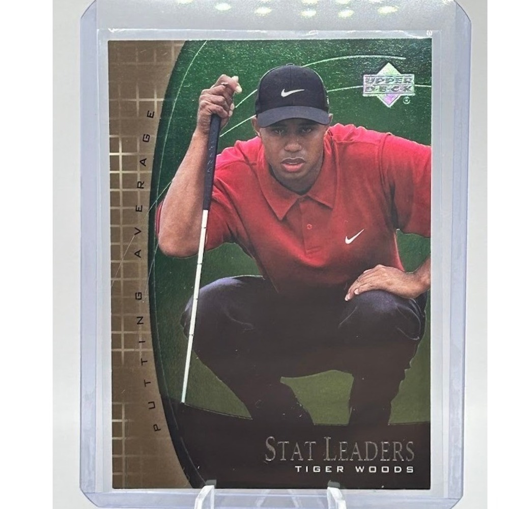 Tiger Woods Stat Leaders 2001 Upper Deck SL7 PGA Tour Golf
